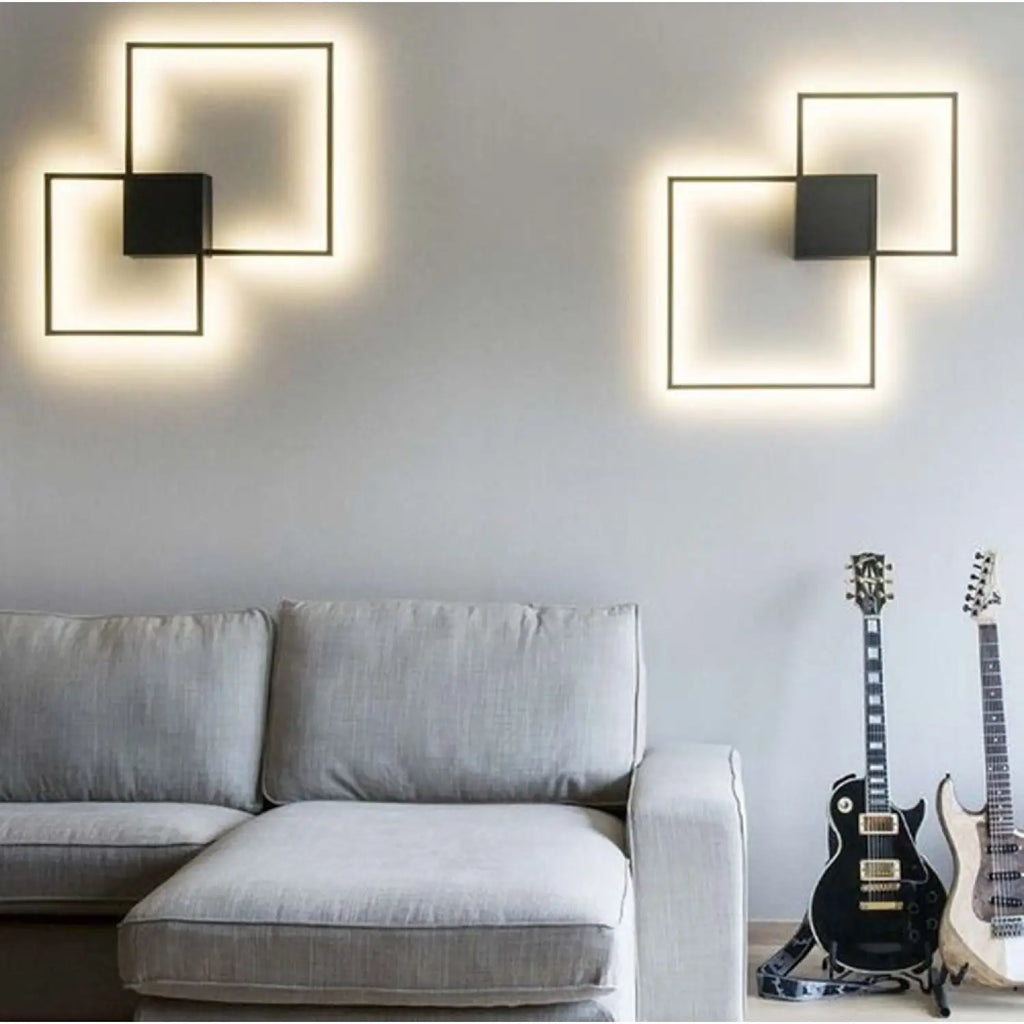 LED Wall Light for Bedroom with Unique Geometric Wall Art