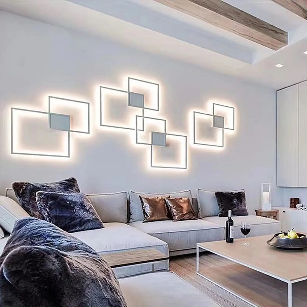 LED Wall Light for Bedroom with Unique Geometric Wall Art