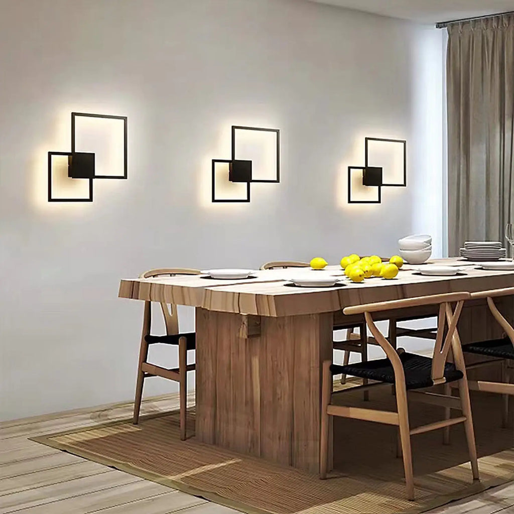 LED Wall Light for Bedroom with Unique Geometric Wall Art